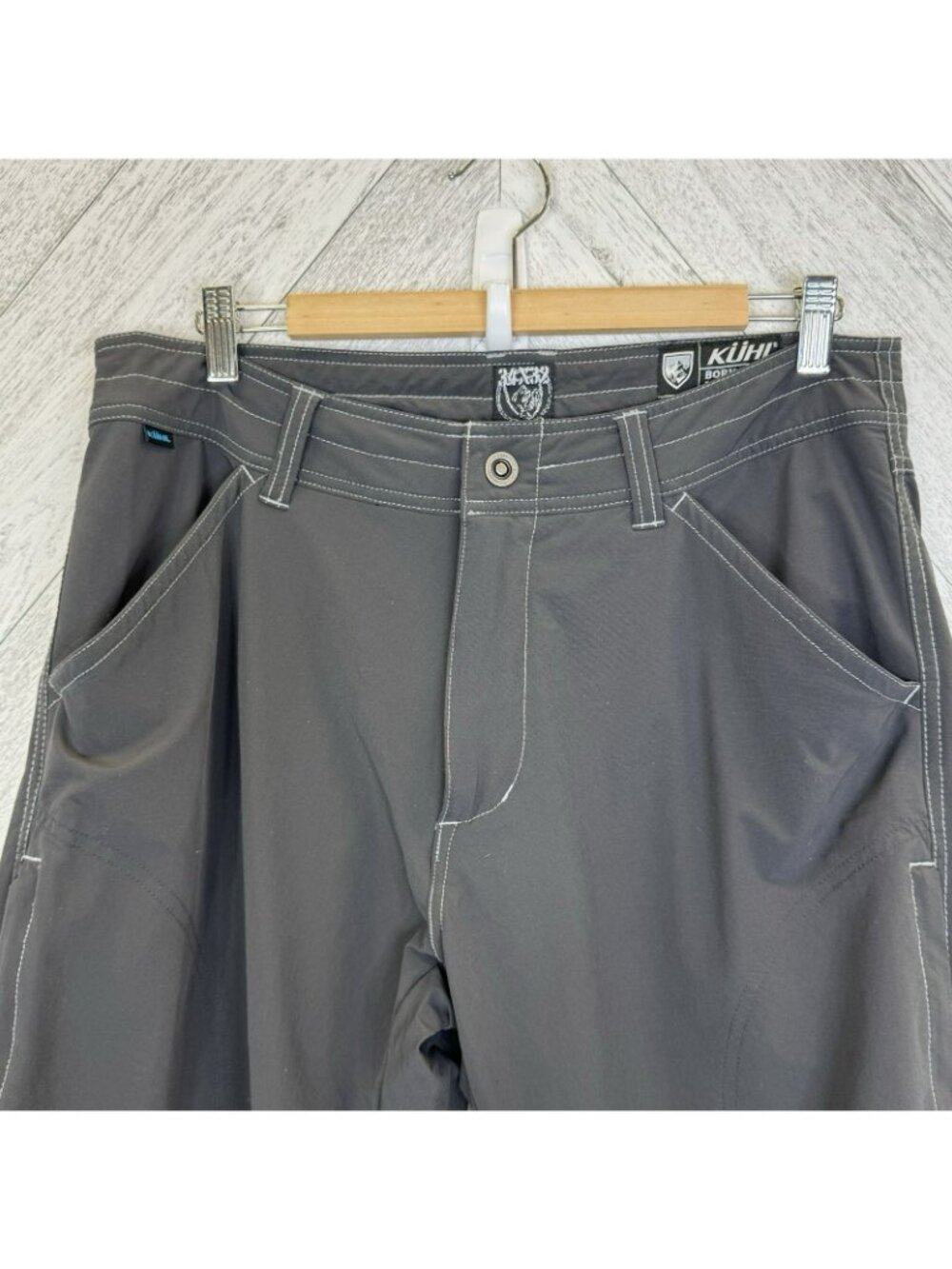 Kuhl Renegade Hiking Pants Mens 34x32 Gray Nylon Stretch Performance Outdoor - Picture 2 of 6